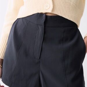 Deluc Dark Navy High-Waist Tailored Shorts